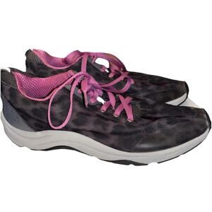 VIONIC Size 7 Cheetah Shoes 335 Tourney/9004 Sneakers Black Gray Mesh Womens